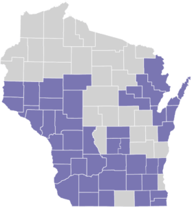 My Choice Wisconsin Family Care counties coverage map
