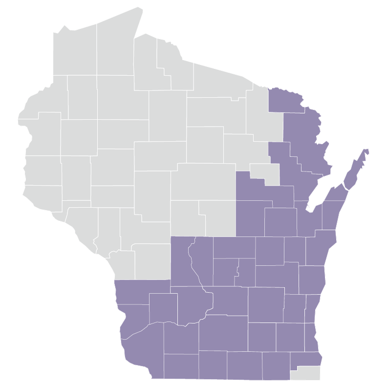 My Choice Wisconsin Medicare Dual Advantage counties coverage map